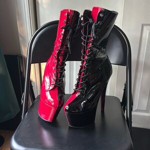 Pleasers ADORE 1040-TT red/black Size 11 7 inch Platforms